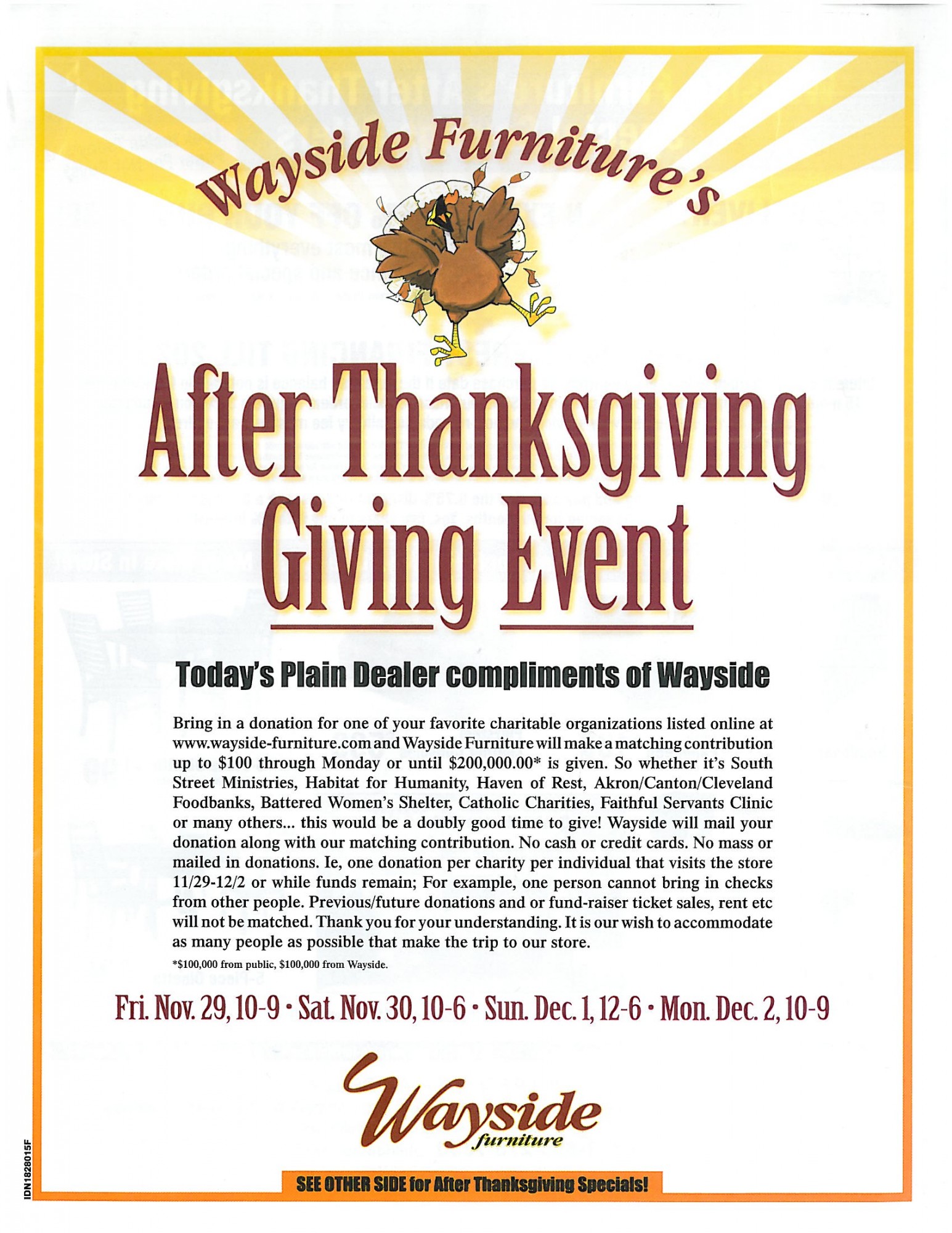 After Thanksgiving Giving Event